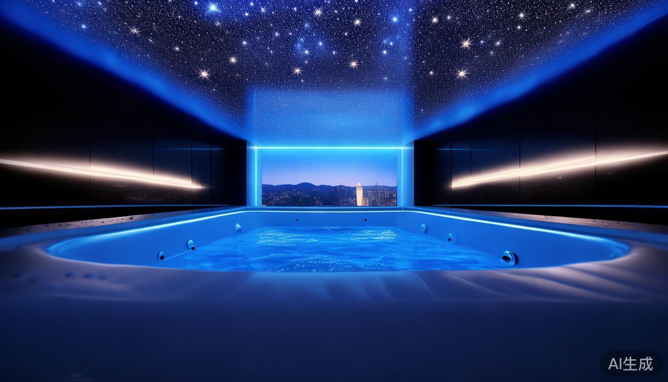 星光石系列在豪华酒店总统套房浴室天花板营造星空浴体验_星空沐浴露怎么样_星空间浴场
