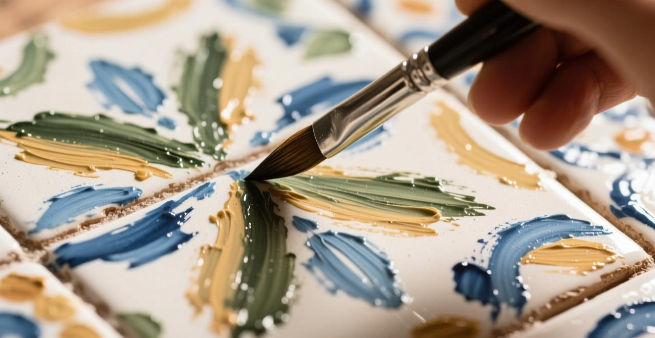 尚品名瓷系列手工绘制细节展现工匠精神与每片瓷砖独特性_瓷砖手工制作_手工瓷砖画