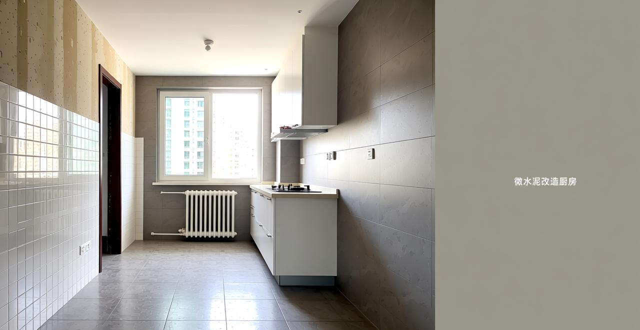 微水泥系列在老旧建筑改造中覆盖原有瓷砖实现焕然一新_瓷砖改水泥地面怎么施工_旧瓷砖可以用水泥覆盖吗